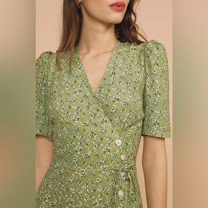 Rouje Gabin Dress in Rosita Vert print size 42